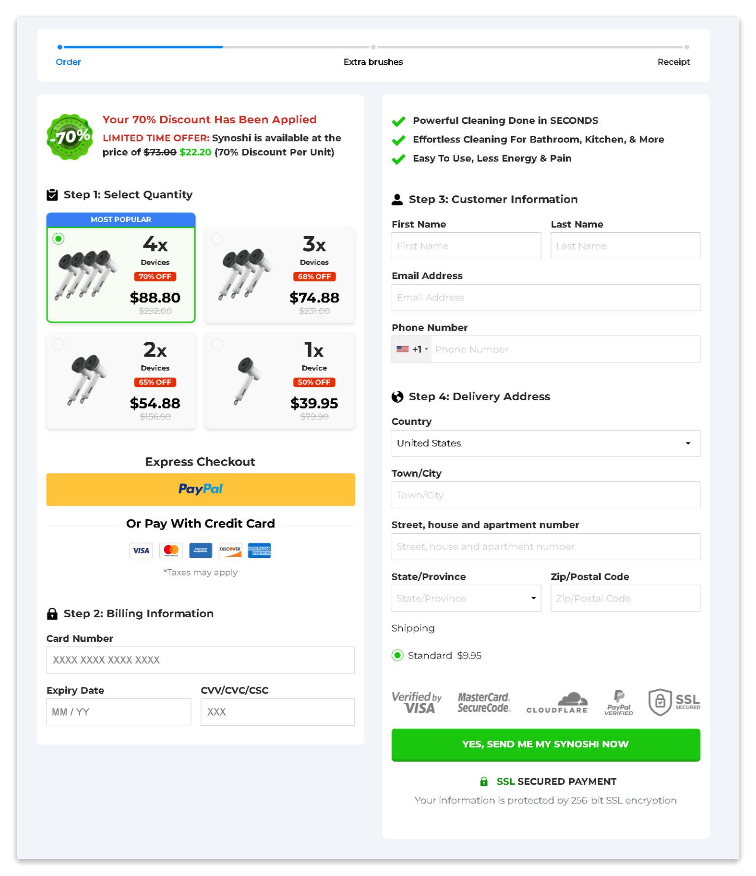 Synoshi secure checkout page
